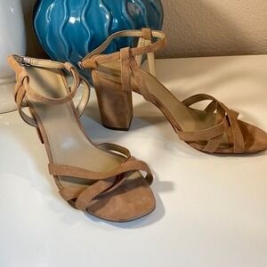 Clearance! Ann Taylor Ilaria Suede Block Heel Strappy Sandals SZ 8.5